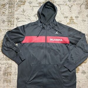 Oklahoma Sooners Nike Jordan Men’s Jacket XL Full Zip Hoodie In Gray Red